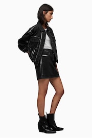 AllSaints Black Bella Stud Denim Jacket - Image 5 of 10