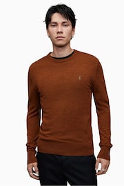 AllSaints Brown Mode Merino Crew Jumper - Image 1 of 5