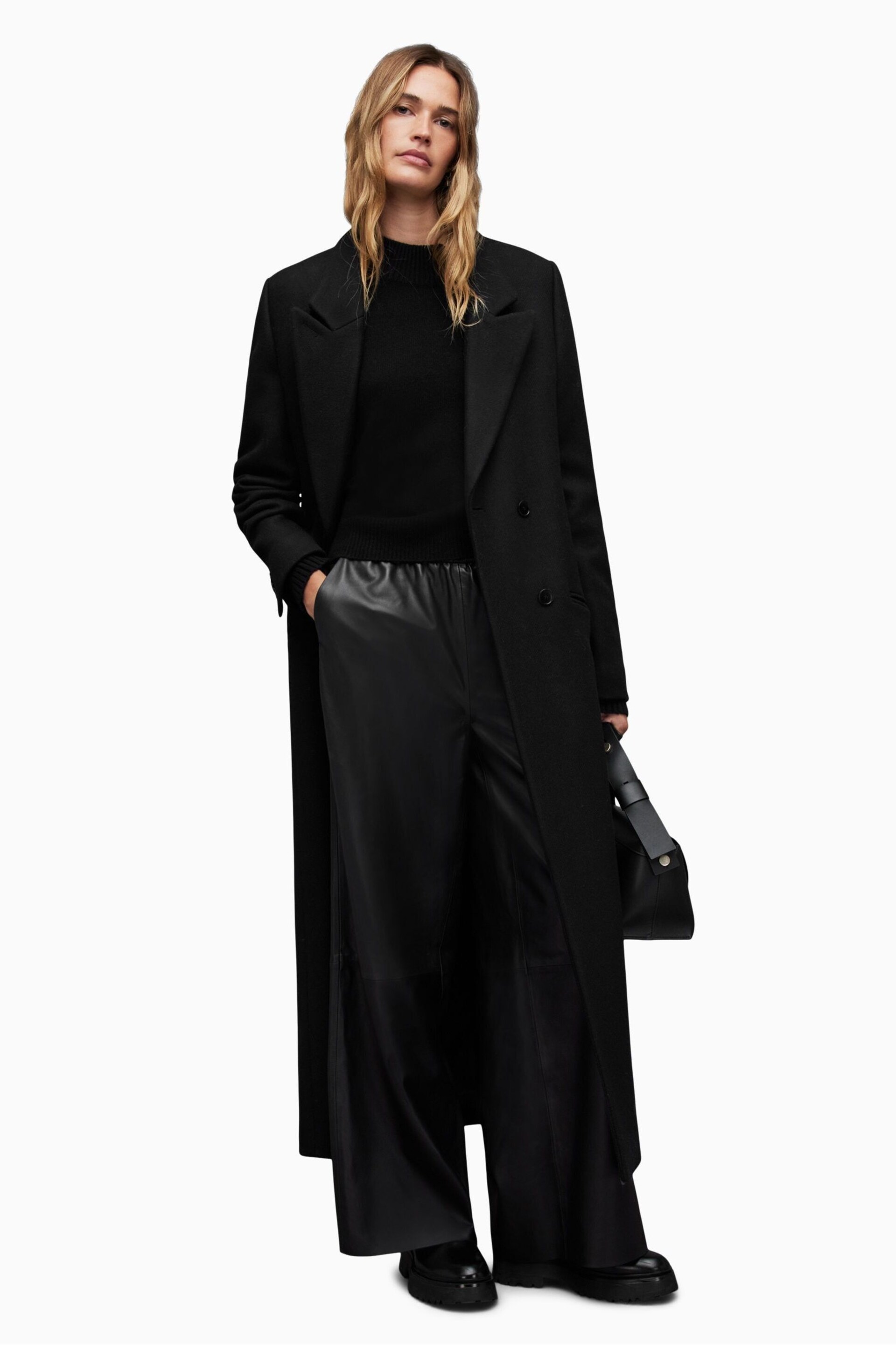 AllSaints Black Ellen Coat - Image 1 of 7
