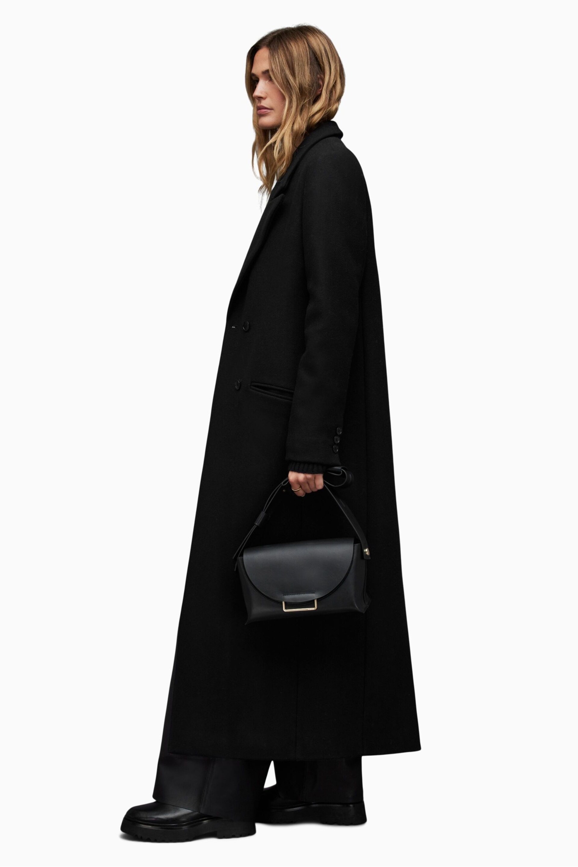 AllSaints Black Ellen Coat - Image 4 of 7
