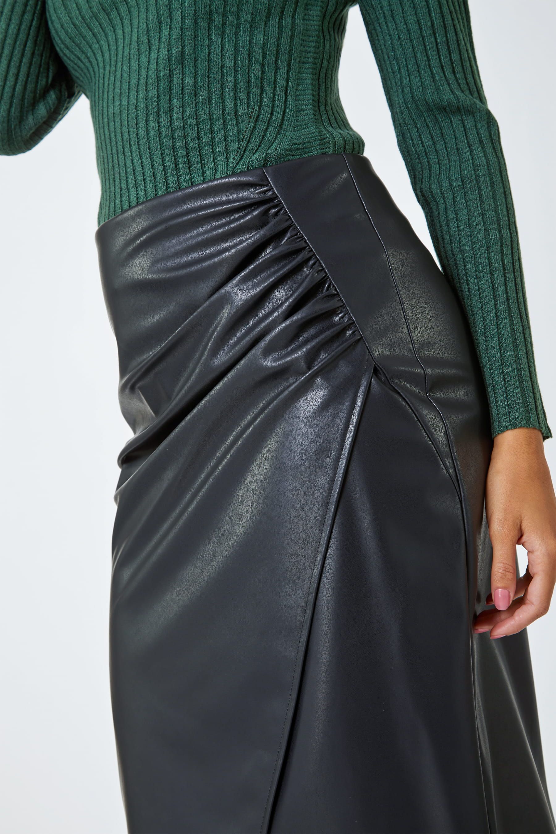 Leather wrap skirt uk on sale