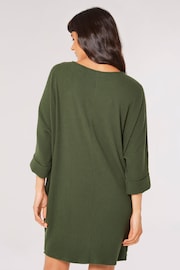 Apricot Green Contrast Rib Cocoon Dress - Image 2 of 4