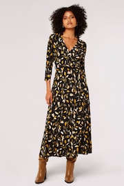 Apricot Black Multi Leaf Maxi Dress - Image 1 of 4