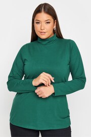 Yours Curve Green Longsleeve Turtle Neck Tops 2 Packs - Image 2 of 5