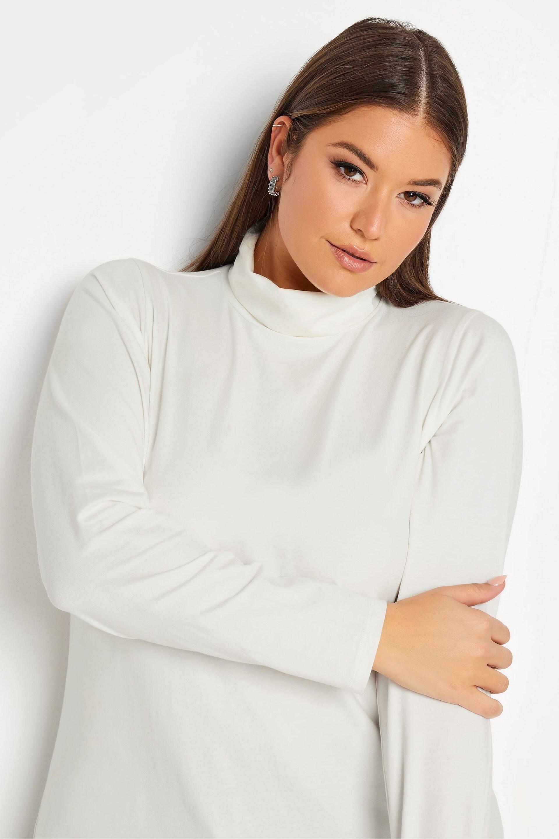 Yours Curve Black Longsleeve Turtle Neck Tops 2 Packs - Image 5 of 5