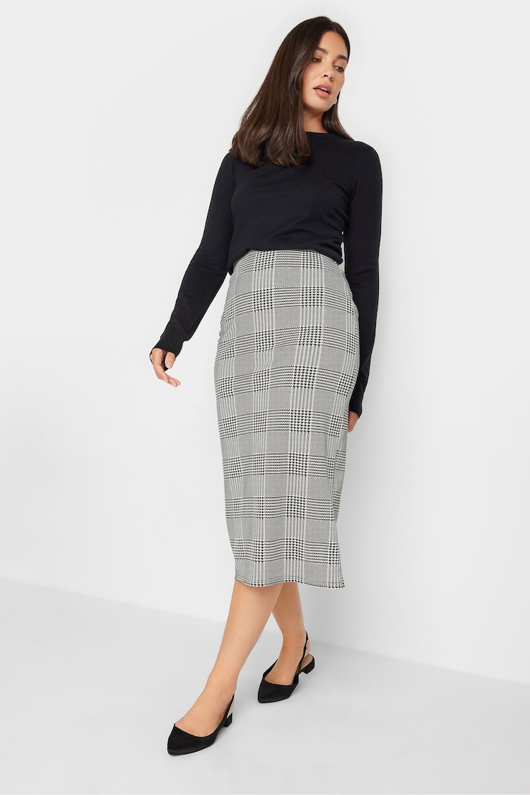 Long Tall Sally Black Mono Check Midi Skirt - Image 3 of 3