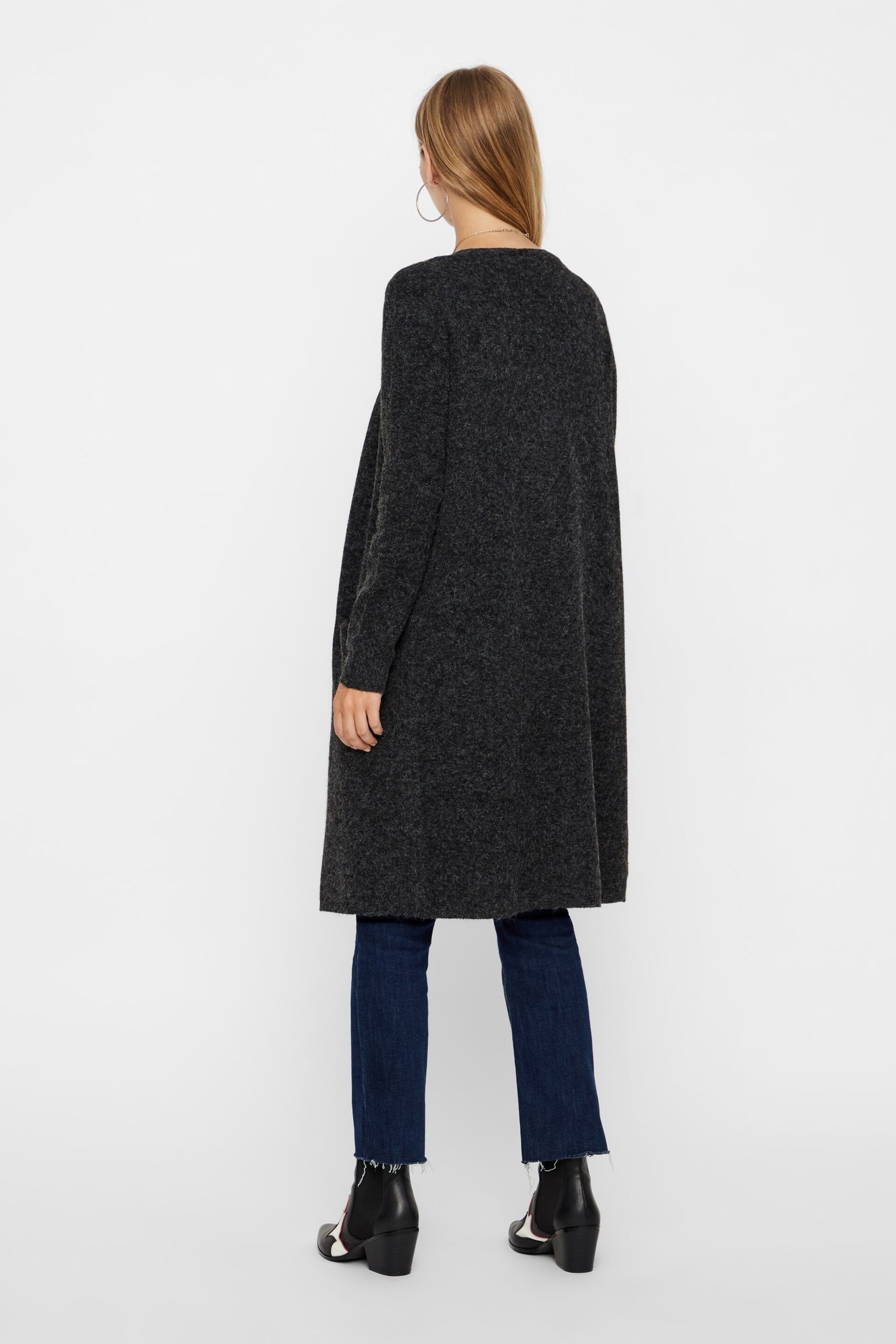 VERO MODA Black Longline Cardigan - Image 2 of 5