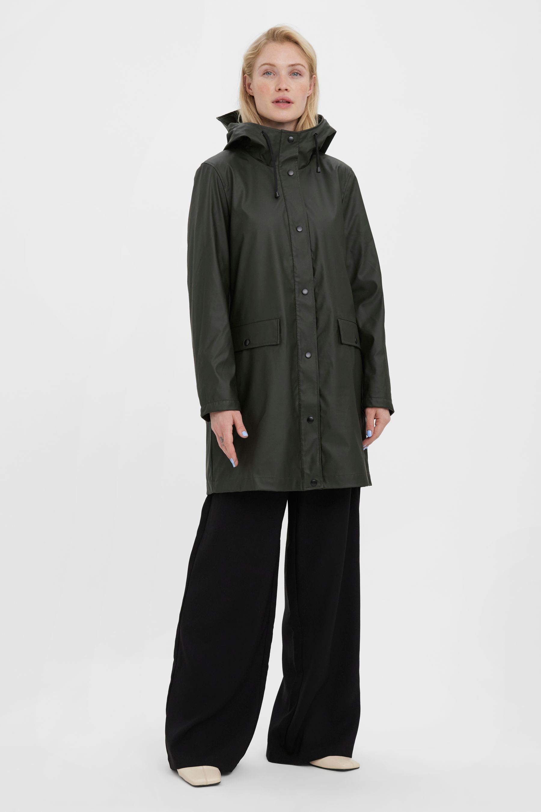 Buy VERO MODA Green Teddy Borg Lined Rain Coat from Next Belgium