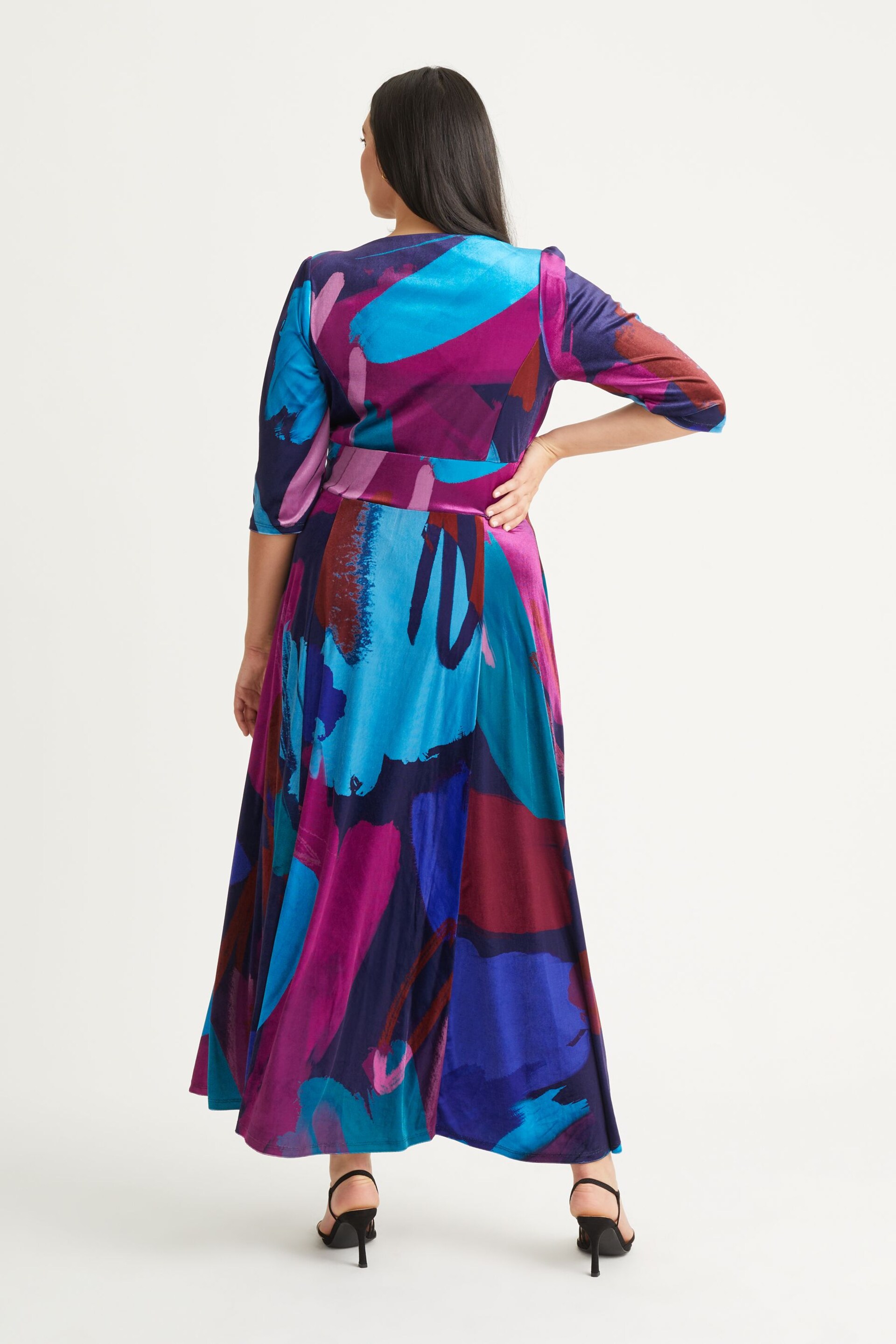 Scarlett & Jo Purple & Blue Multi Print Verity Maxi Gown - Image 2 of 4