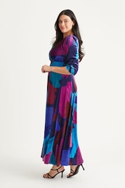 Scarlett & Jo Purple & Blue Multi Print Verity Maxi Gown - Image 3 of 4