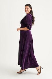 Scarlett & Jo Purple Verity Velvet Maxi Gown - Image 3 of 4