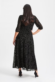 Scarlett & Jo Black Curve Verity Flock Maxi Gown - Image 2 of 5