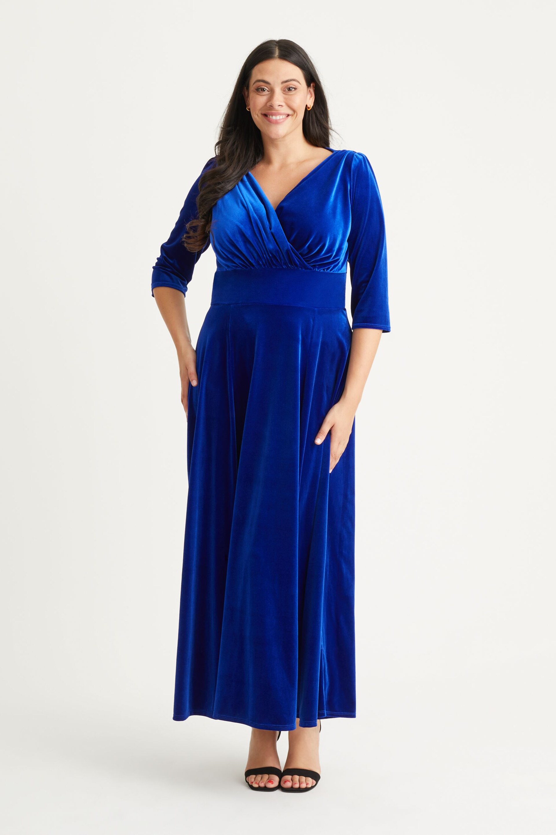 Scarlett & Jo Blue Verity Velvet Maxi Gown - Image 1 of 5