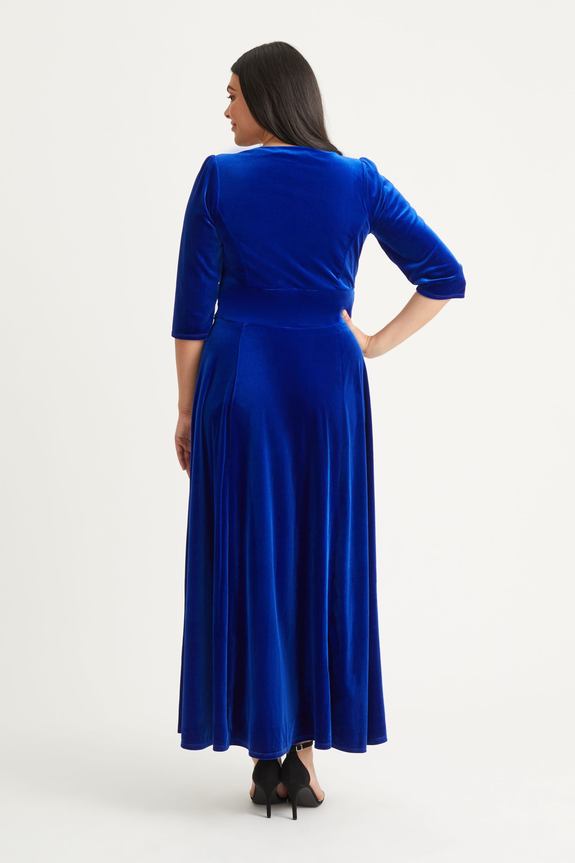 Scarlett & Jo Blue Verity Velvet Maxi Gown - Image 2 of 5