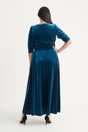 Scarlett & Jo Teal Blue Verity Velvet Maxi Gown - Image 2 of 4