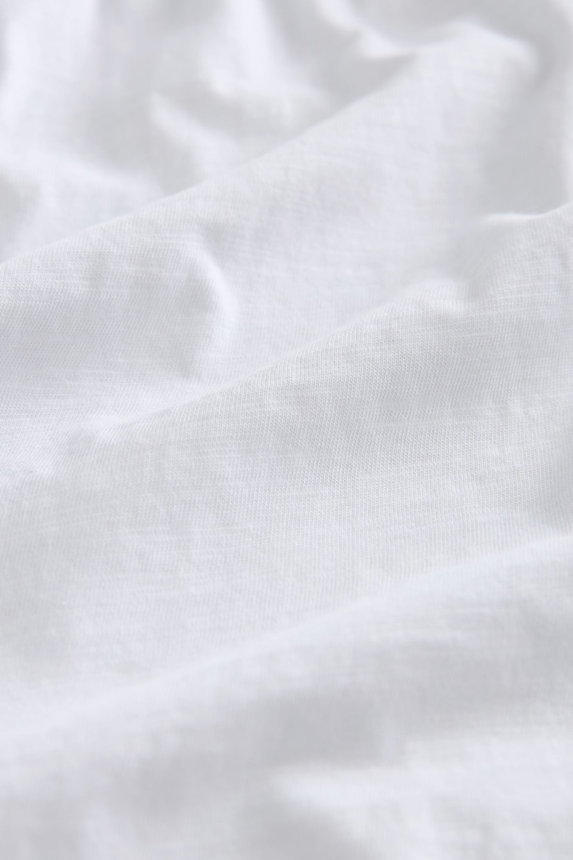 White Short Sleeve Crochet Bubblehem Top - Image 5 of 5