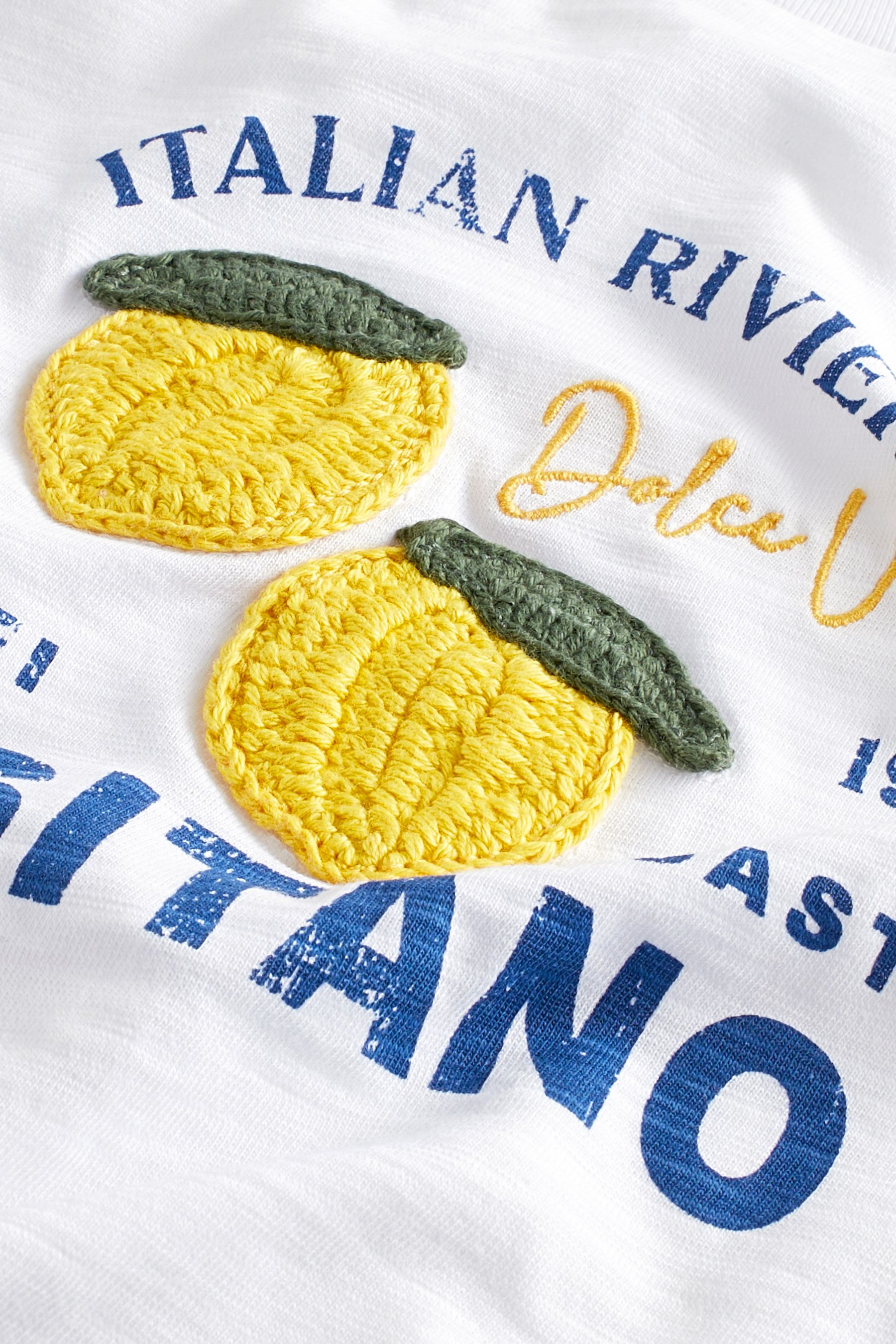 Buy White Lemon Positano City Graphic T Shirt from Next Luxembourg
