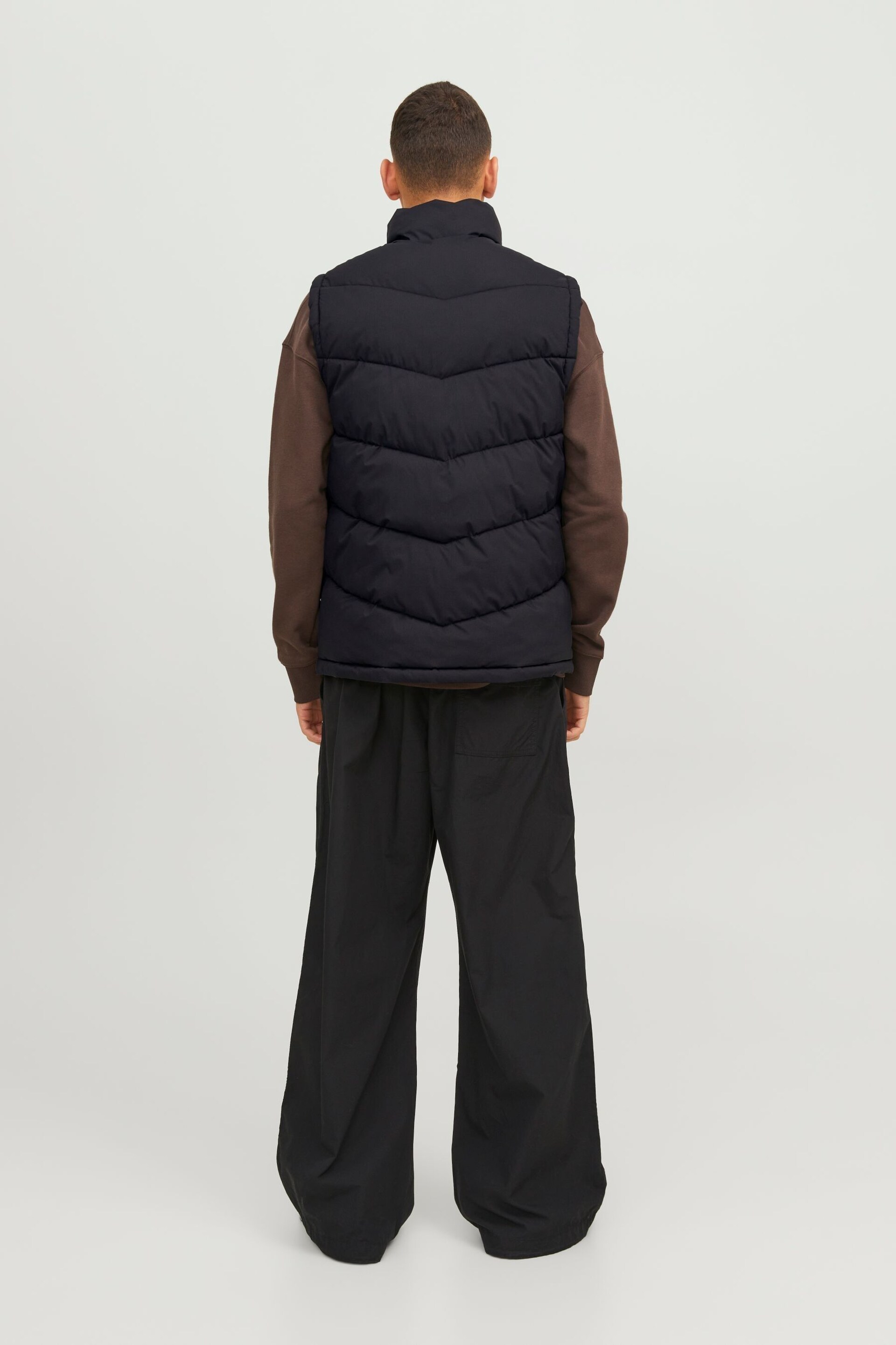 JACK & JONES Black Padded Pocket Detail Gilet - Image 2 of 6