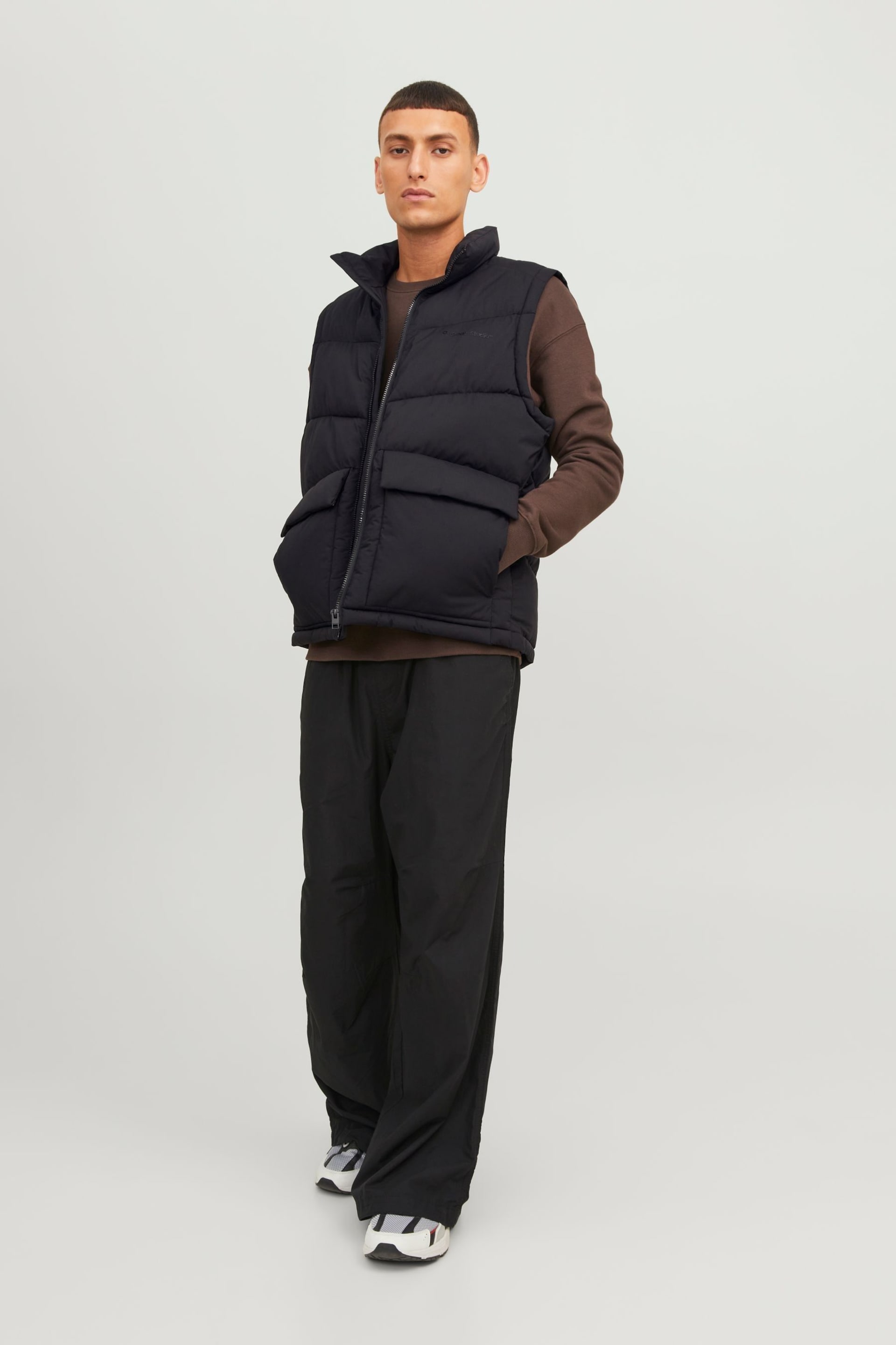 JACK & JONES Black Padded Pocket Detail Gilet - Image 3 of 6