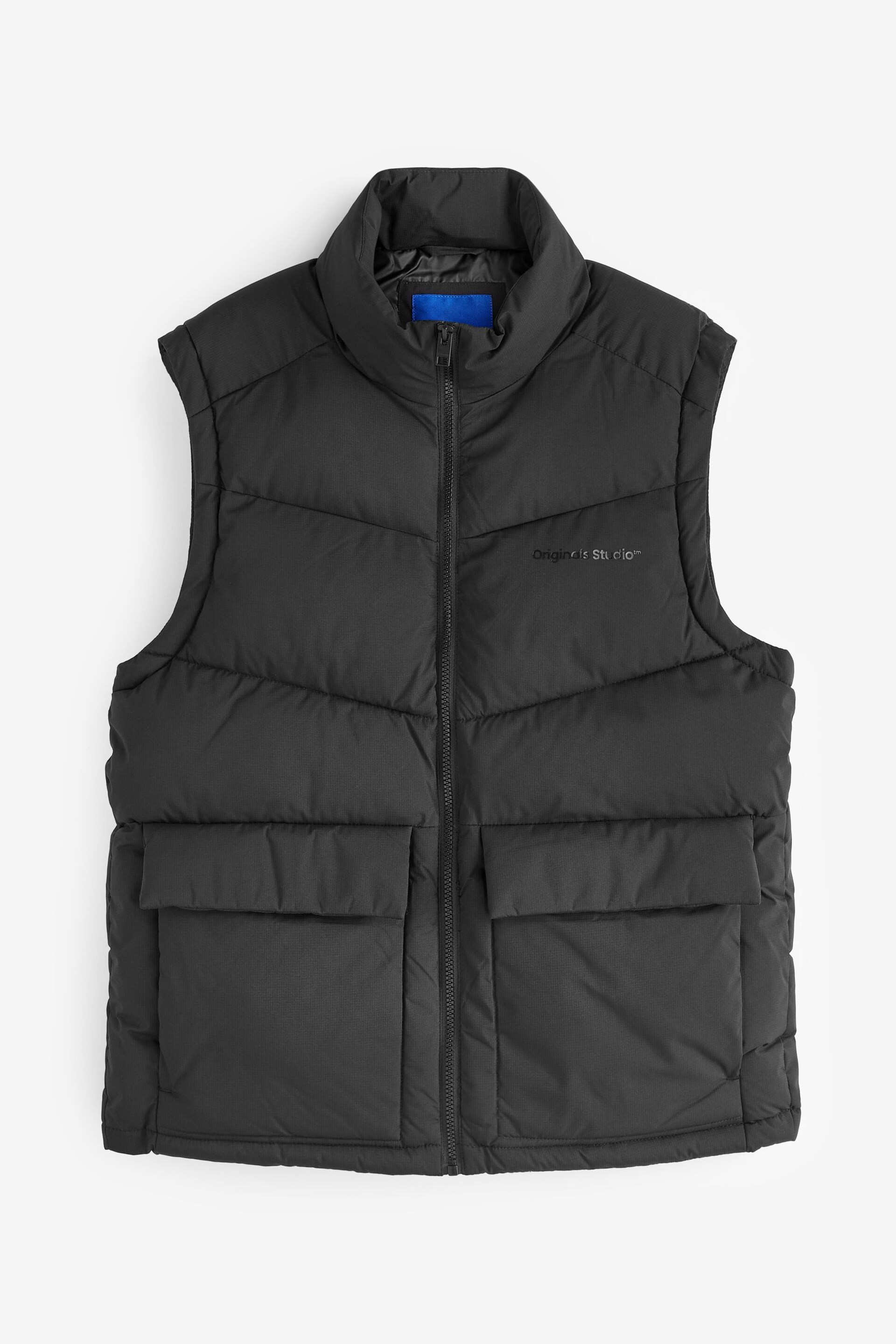 JACK & JONES Black Padded Pocket Detail Gilet - Image 6 of 6