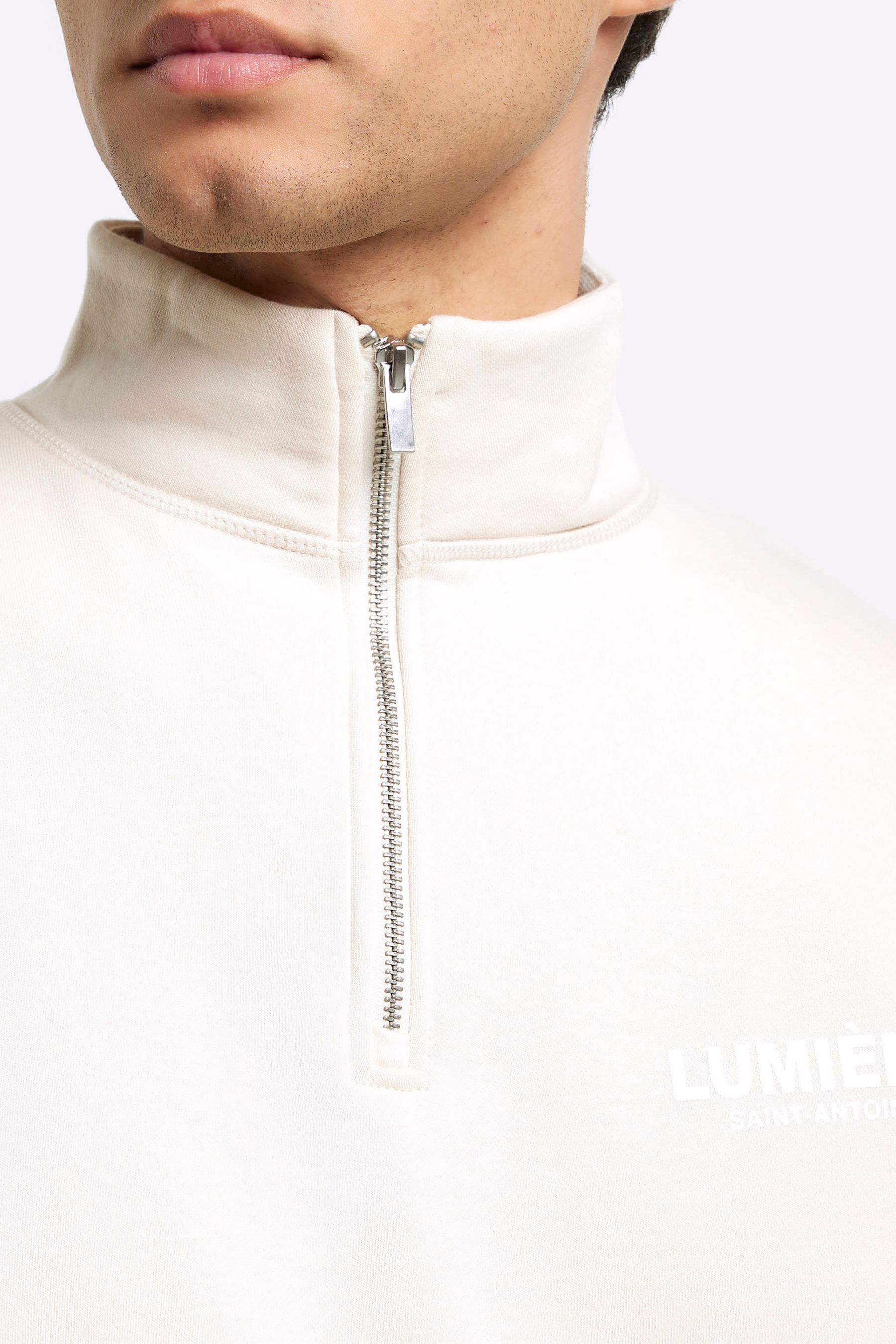 Funnel neck zip up sweatshirt top