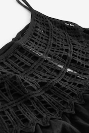 Black Crochet Detail Sleeveless Jumpsuit - Image 6 of 6