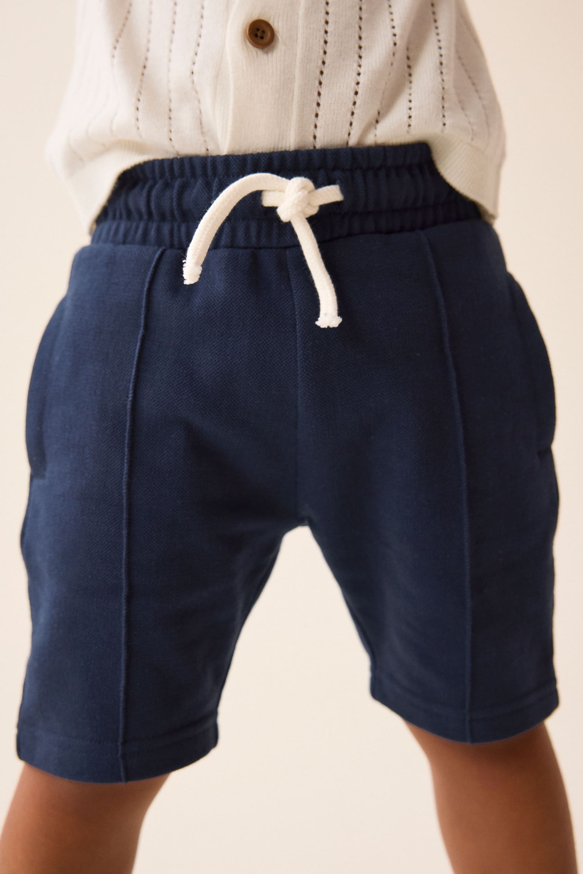 Navy Blue Pintuck Shorts (3mths-7yrs) - Image 1 of 7