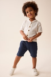 Navy Blue Pintuck Shorts (3mths-7yrs) - Image 2 of 7