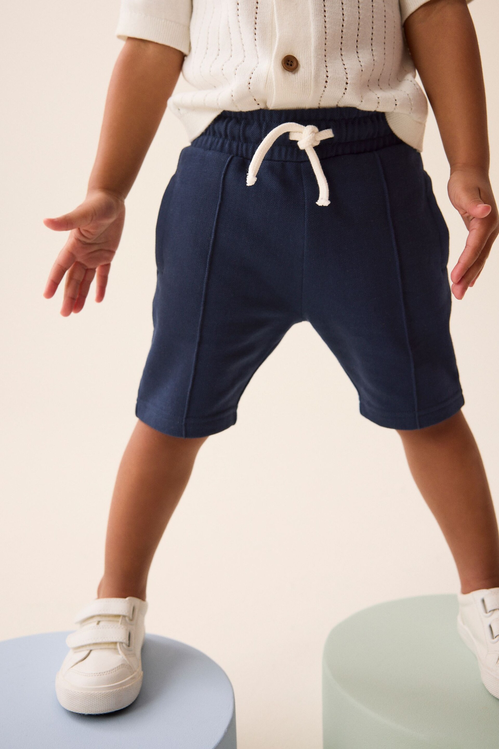 Navy Blue Pintuck Shorts (3mths-7yrs) - Image 4 of 7