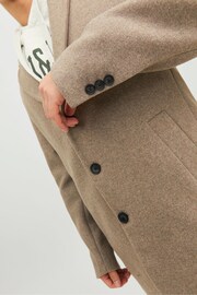 JACK & JONES Brown Tailored Smart Wool Coat - Image 5 of 6