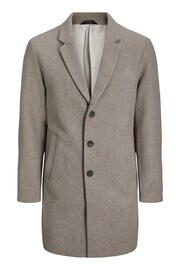 JACK & JONES Brown Tailored Smart Wool Coat - Image 6 of 6