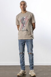 Religion Grey Regular Fit Classic Crew Neck Neon T-Shirt - Image 4 of 5