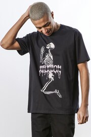 Religion Black Regular Fit Soft Cotton Graphic T-Shirt - Image 4 of 5
