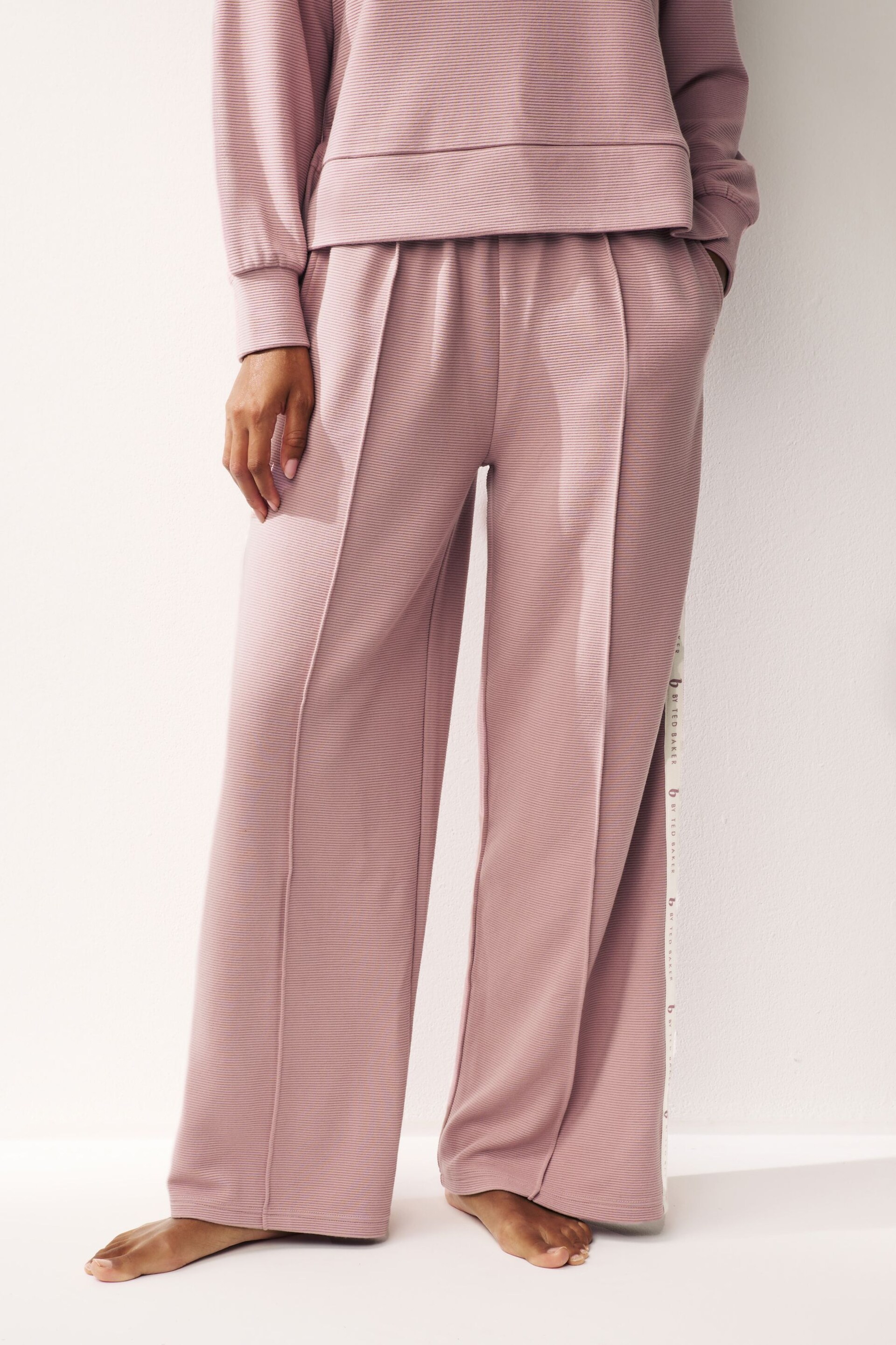 B by Ted Baker Ribbed Wide Leg Joggers - Image 1 of 7