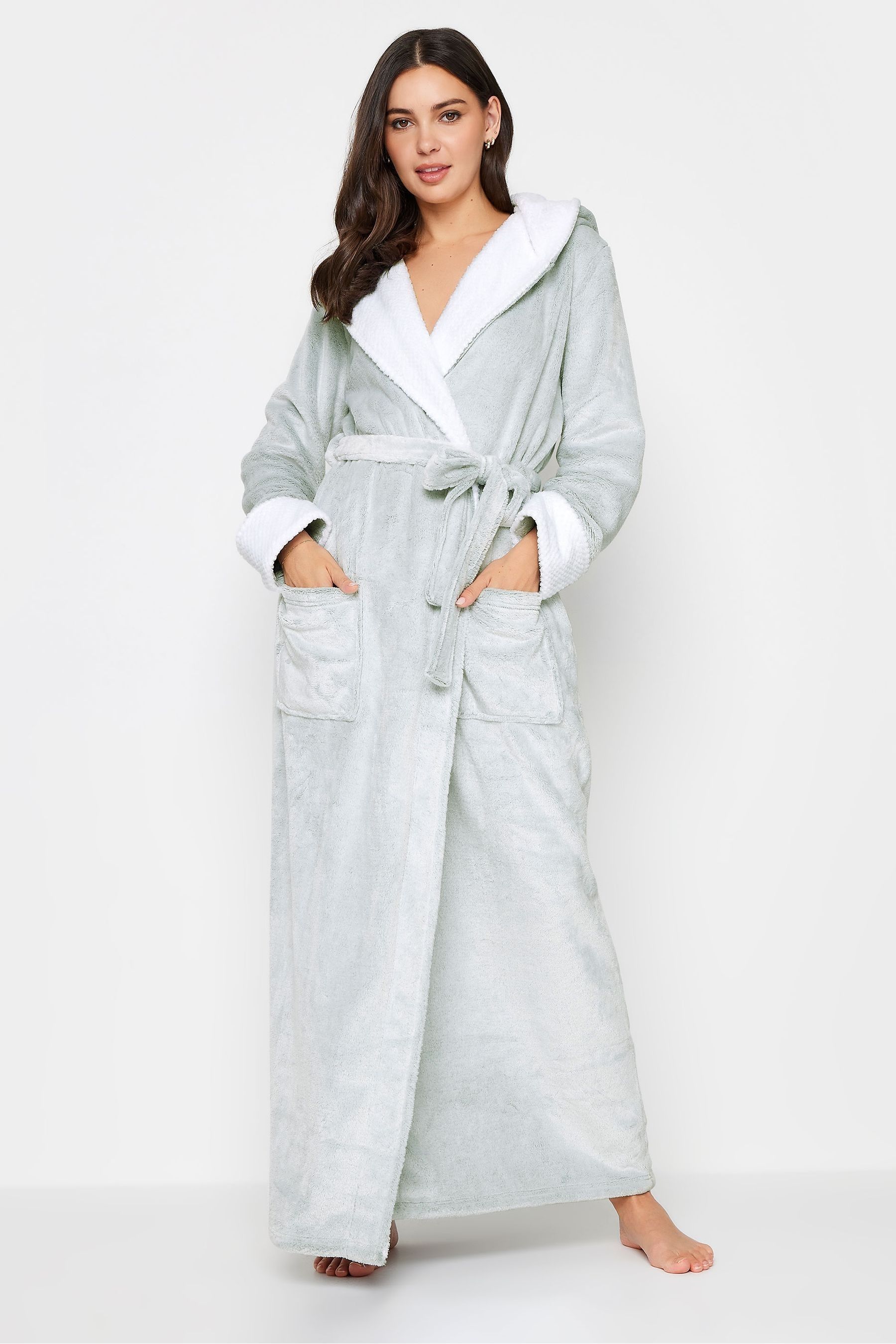 Buy Long Tall Sally Contrast Waffle Trim Hooded Maxi Robe from Next Oman