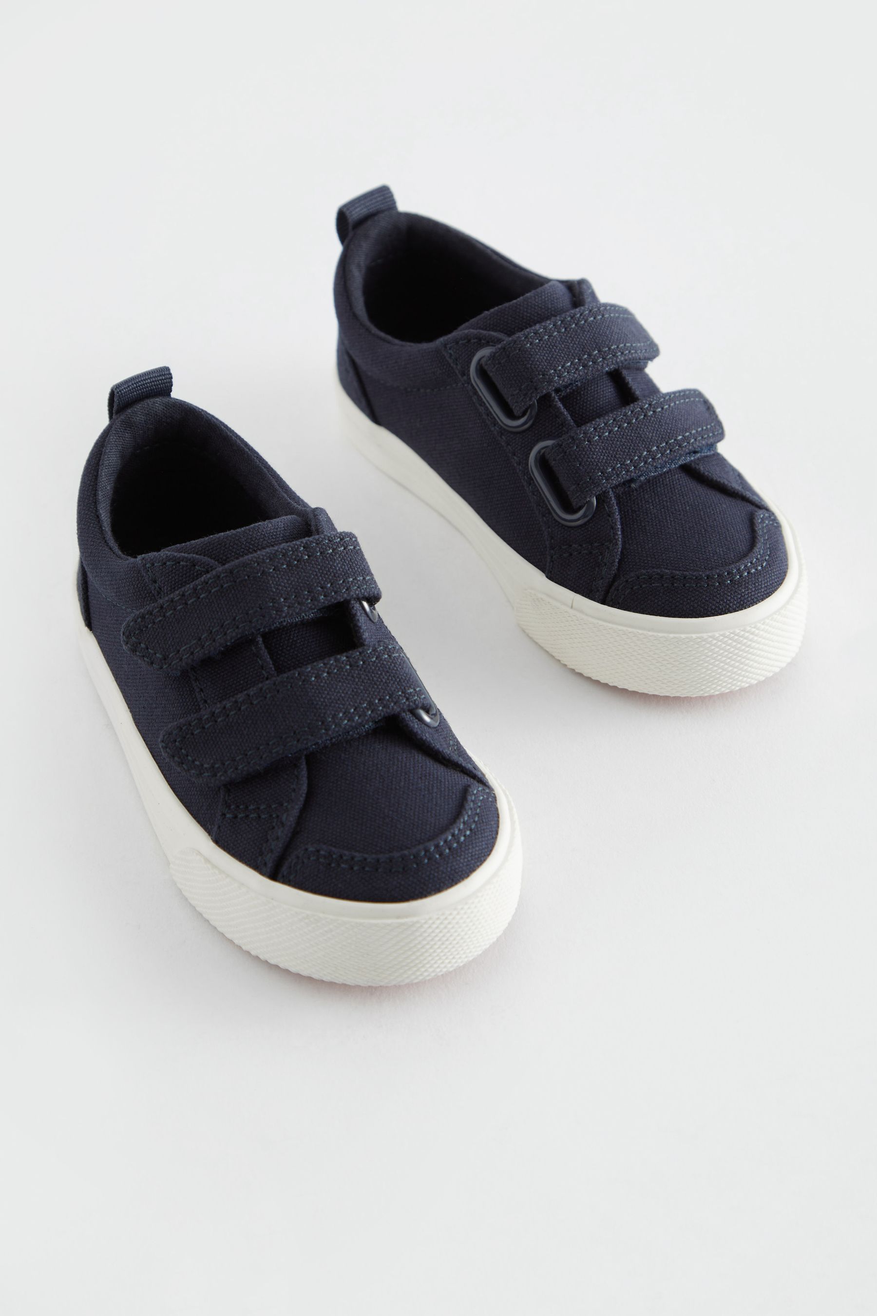 Buy Navy Canvas Standard Fit F Two Strap Touch Fastening Trainers from the Next UK online shop