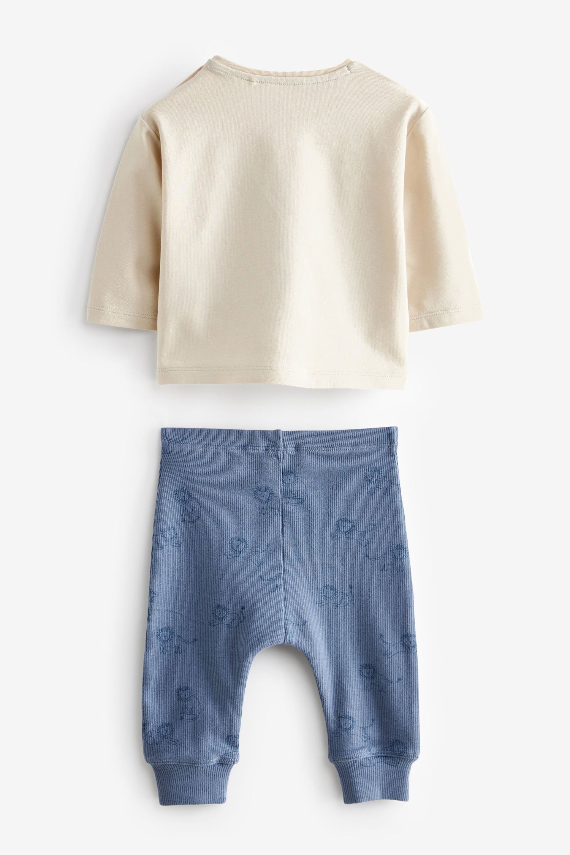 Blue/White Lion Baby Top and Leggings 2 Piece Set - Image 6 of 7