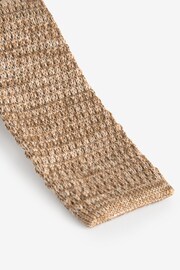 Neutral Brown Marl Slim Knitted Tie - Image 2 of 3