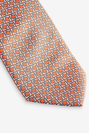 Orange Link Pattern Tie - Image 2 of 3