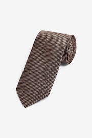 Dark Brown Textured Silk Tie - Image 1 of 3