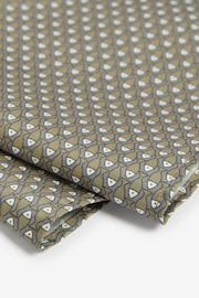 Light Grey/Grey Fish Print Tie And Pocket Square Set - Image 5 of 5