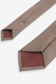 Neutral Brown/Rust Orange 2 Pack Textured Ties And Pocket Sqaure Set - Image 6 of 8