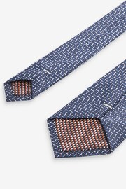 Navy Blue/Rust Brown Textured Tie With Tie Clips 2 Pack - Image 7 of 8