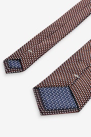 Navy Blue/Rust Brown Textured Tie With Tie Clips 2 Pack - Image 8 of 8
