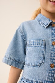 Blue Denim Shirt Playsuit (3-16yrs) - Image 4 of 7