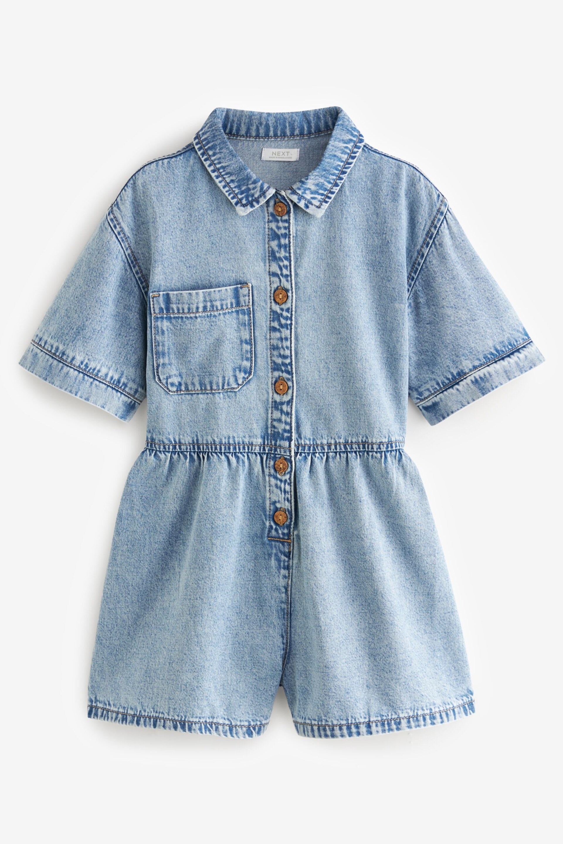 Blue Denim Shirt Playsuit (3-16yrs) - Image 5 of 7