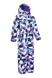 Mountain Warehouse Purple/White Kids Cloud Printed All in One Snowsuit - Image 2 of 6