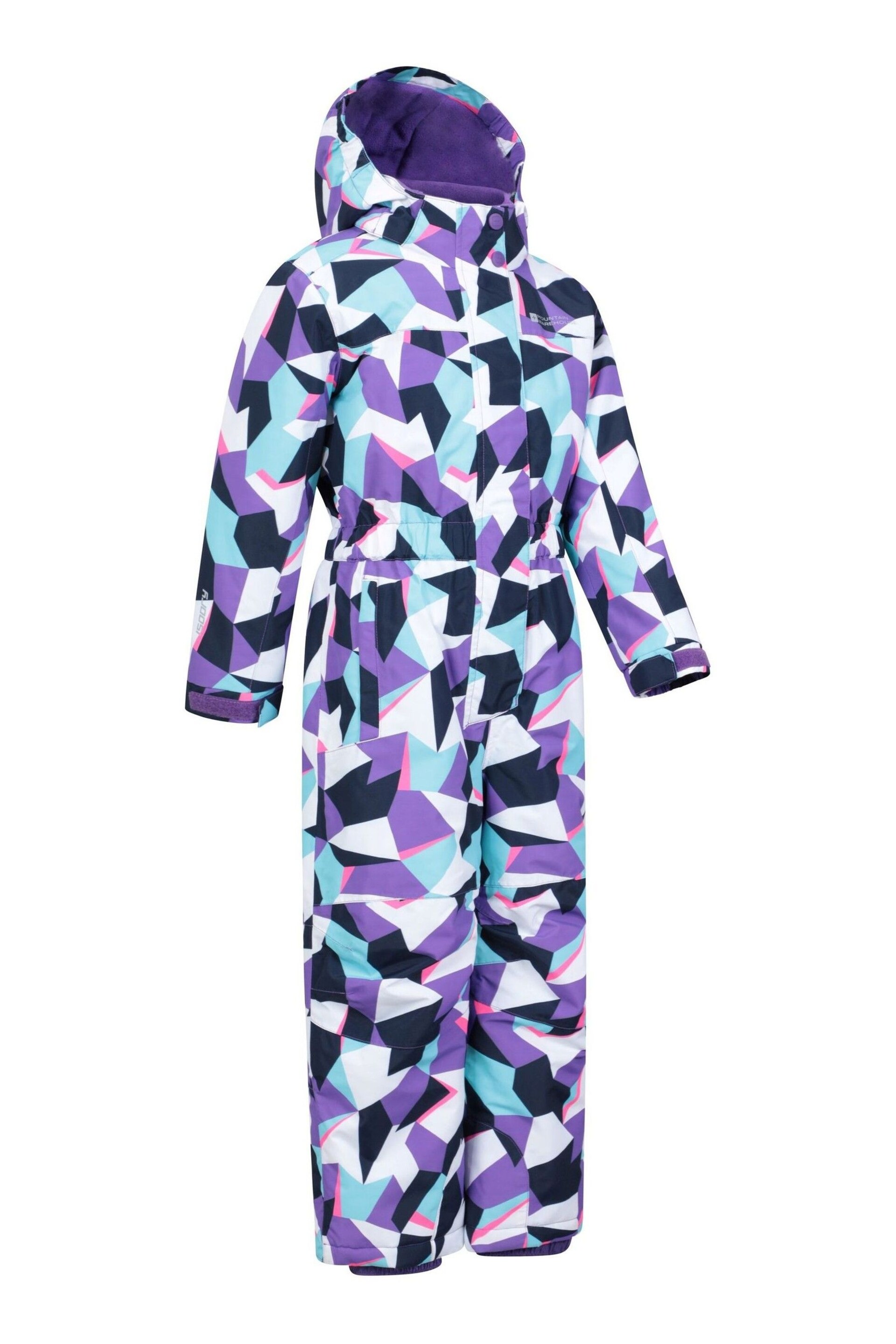 Mountain Warehouse Purple/White Kids Cloud Printed All in One Snowsuit - Image 2 of 6