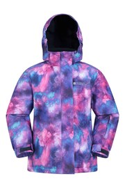 Mountain Warehouse Purple Kids Snowdrop Printed Ski Jacket - Image 1 of 5