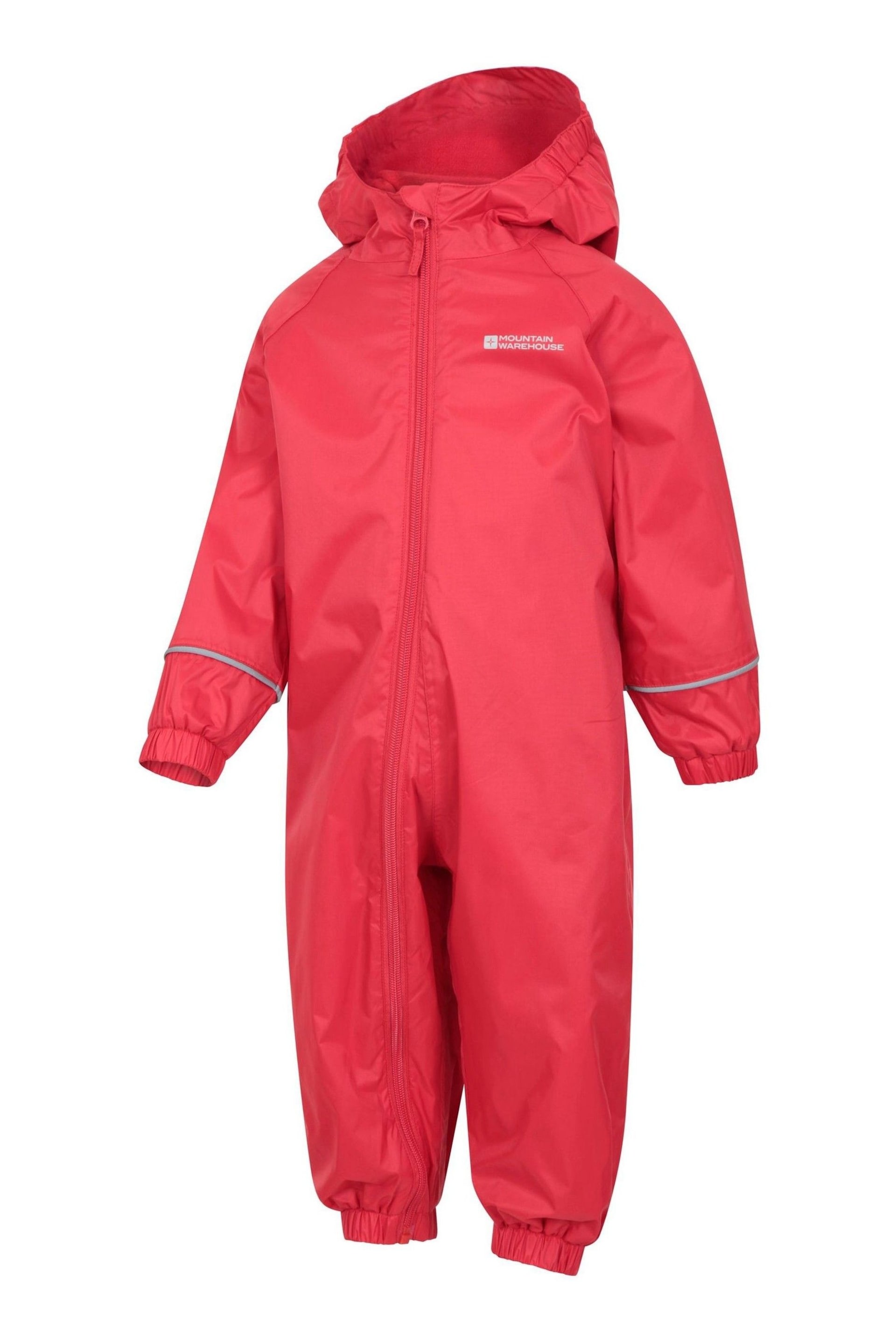 Mountain Warehouse Red Junior Spright Waterproof Fleece Lined Rainsuit - Image 4 of 5